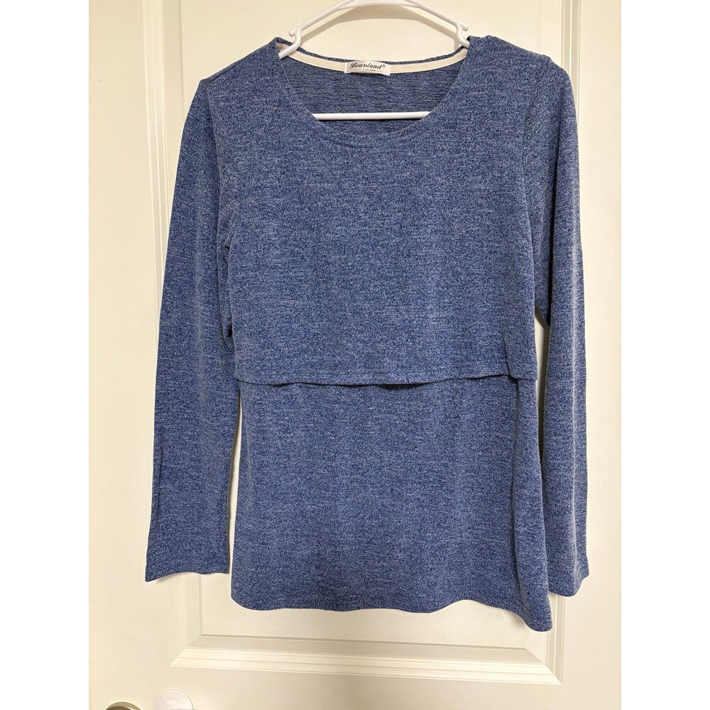 Blue Long Sleeve Nursing Top